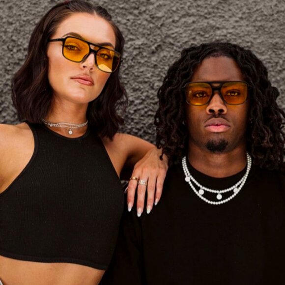 Luxury Oversized Women Trendy Yellow Lens Mens Aviator Retro 90's Sunglasses - Picture 4 of 6